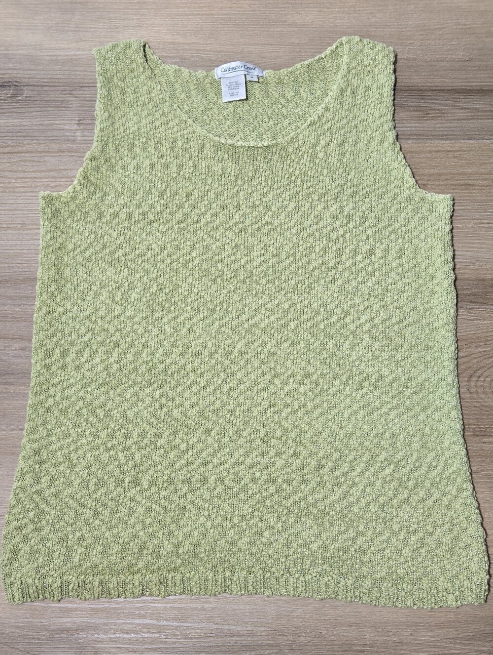Y2k Coldwater Creek Light Lime Textured Knit Tank